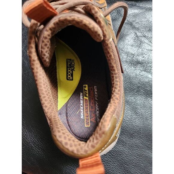NWOT SKECHERS LEATHER SELMEN-LORAGO HIKING SHOE 9.5 BROWN WATER REPELLENT - Picture 7 of 9